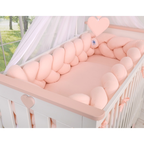 Braided Cushion Extra Long Knot bumper XXL Pillow- powder pink