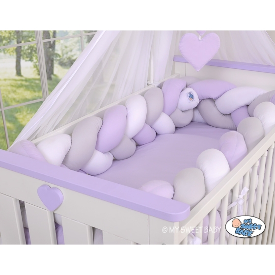 Cot bumper  - braided cushion knot