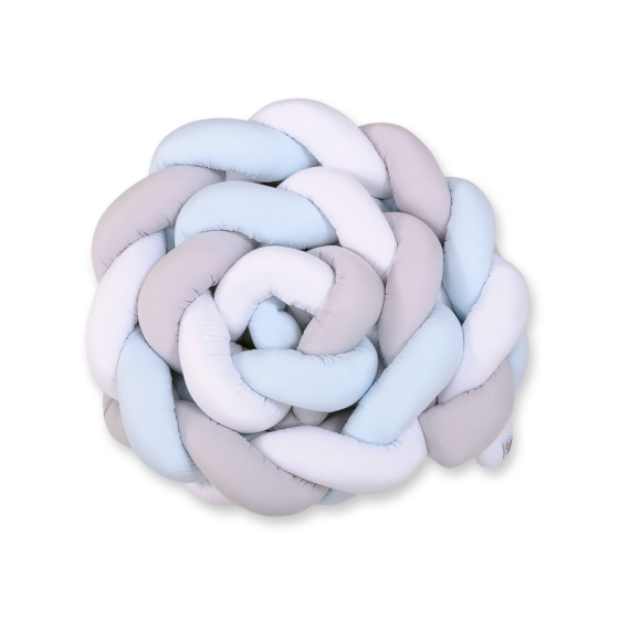 Braided Cushion Extra Thick Knot bumper 3m XXL Pillow- white-gray - blue