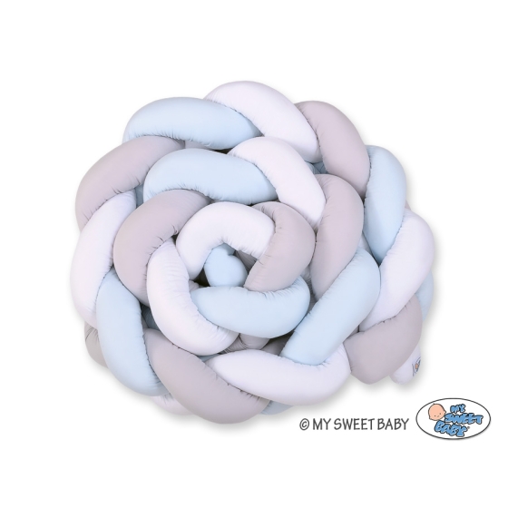 Braided Cushion Extra Thick Knot bumper 3m XXL Pillow- white-gray - blue