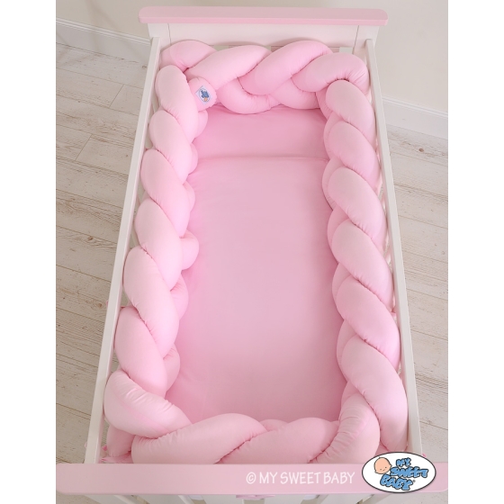 Braided Cot Bumper Pink 3.6m