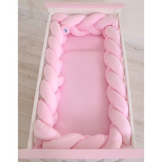 Braided Cot Bumper Pink 3.6m