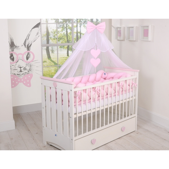 Braided Cot Bumper Pink 3.6m