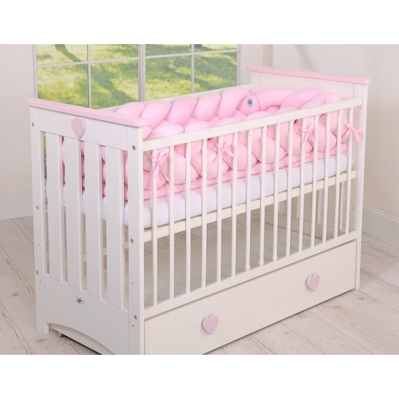 Braided Cot Bumper Pink 3.6m