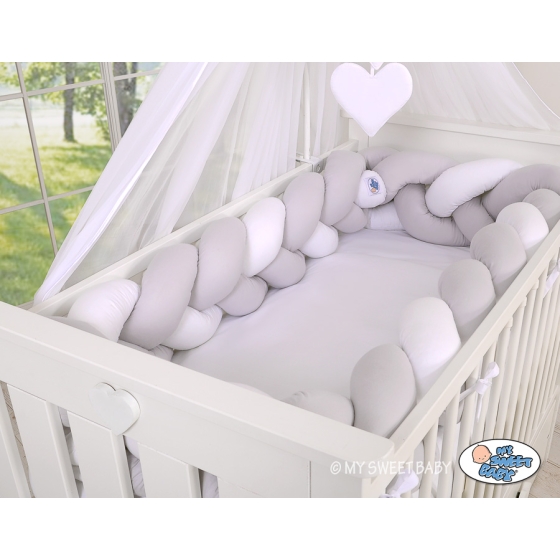 Braided Cushion Extra Thick Long Knot bumper over 3m XXL Pillow- white-gray