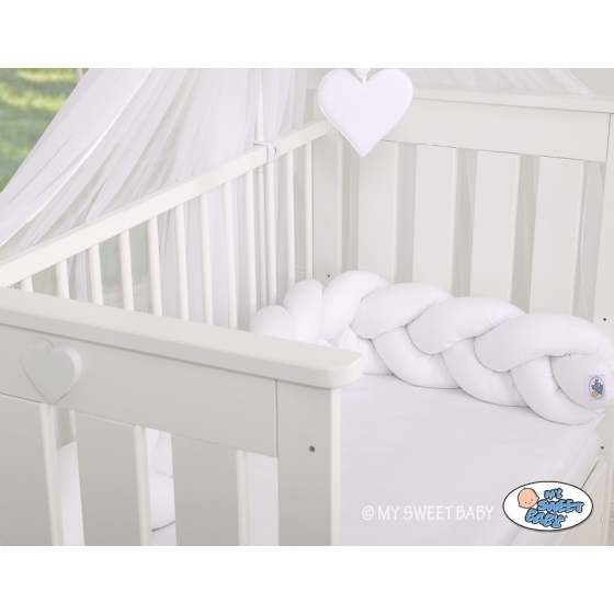Braided Cushion Knot Baby Crib/Cot Bumper Cotton - white