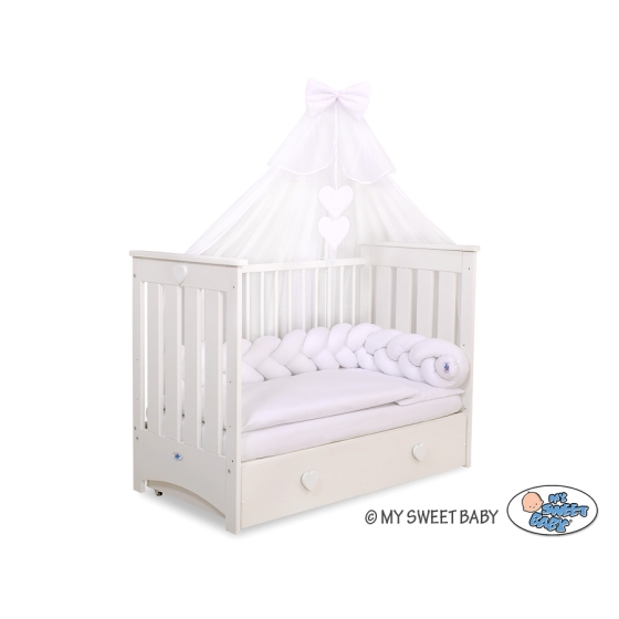 Braided Cushion Knot Baby Crib/Cot Bumper Cotton - white