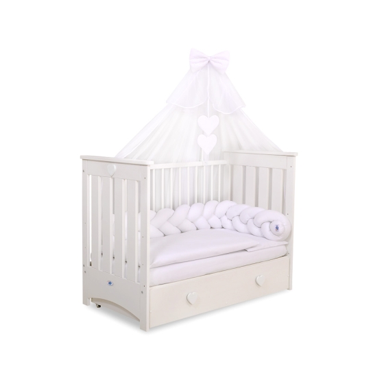Braided Cushion Knot Baby Crib/Cot Bumper Cotton - white