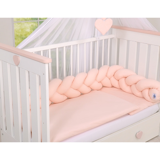 Braided Knot bumper- powder pink
