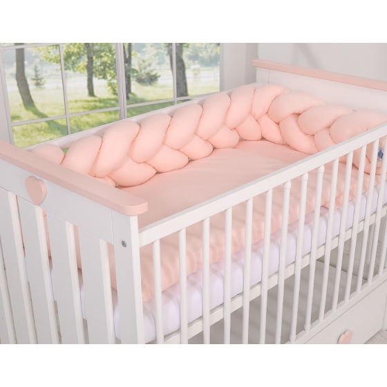Braided Knot bumper- powder pink