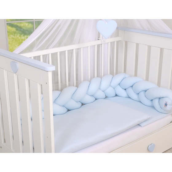 Braided Knot bumper- white-blue
