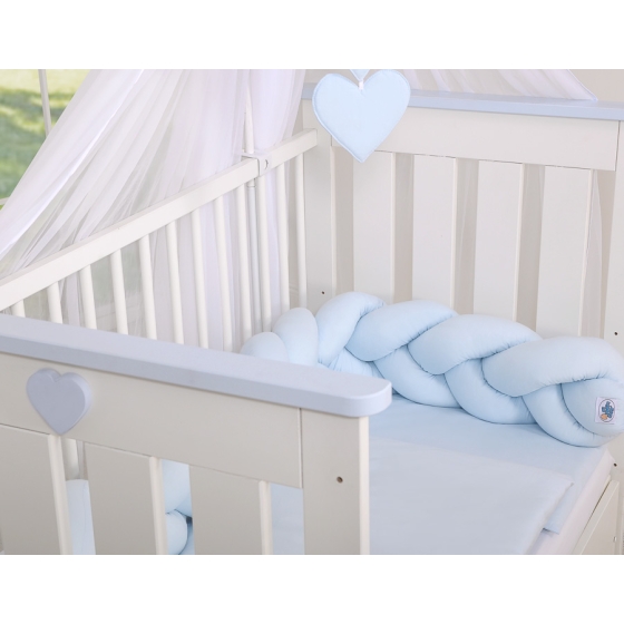 Braided Knot bumper- white-blue