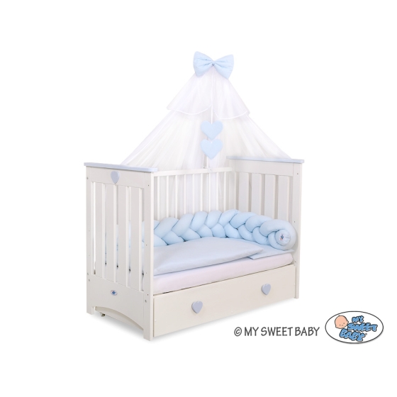 Braided Knot bumper- white-blue