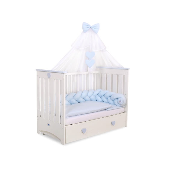 Braided Knot bumper- white-blue