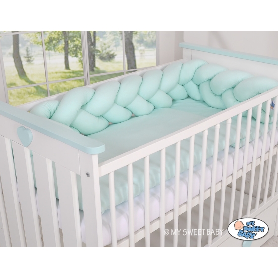 Braided Knotted Baby Crib/Cot Bumper- mint