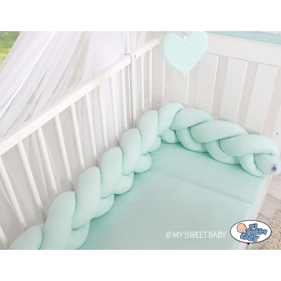 Braided Knotted Baby Crib/Cot Bumper- mint