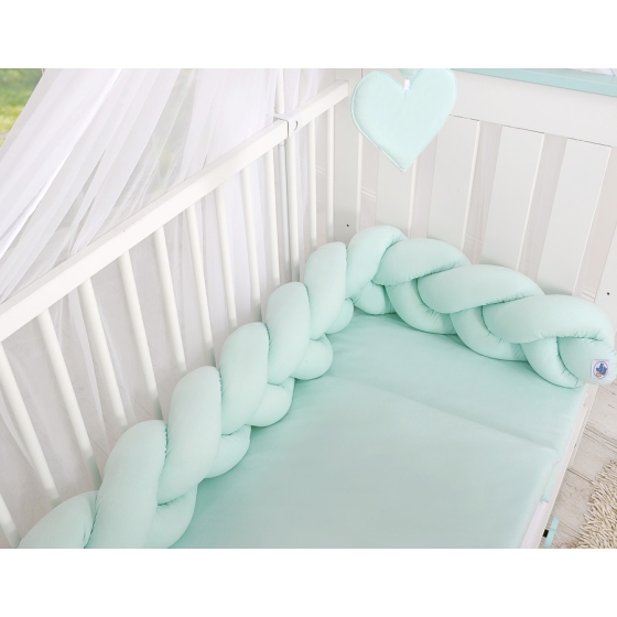Braided Knotted Baby Crib/Cot Bumper- mint