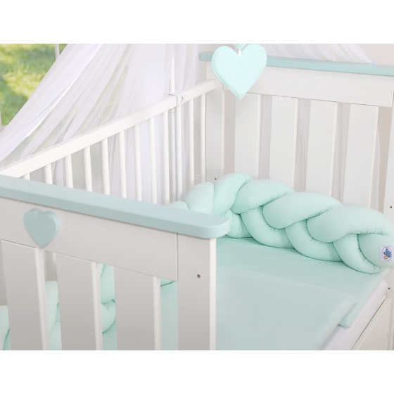 Braided Knotted Baby Crib/Cot Bumper- mint