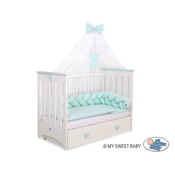 Braided Knotted Baby Crib/Cot Bumper- mint