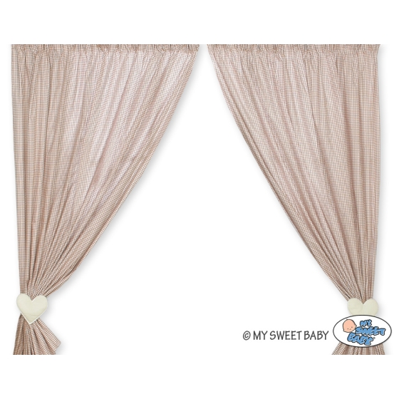 Brown Curtains for baby room- Bear with bow