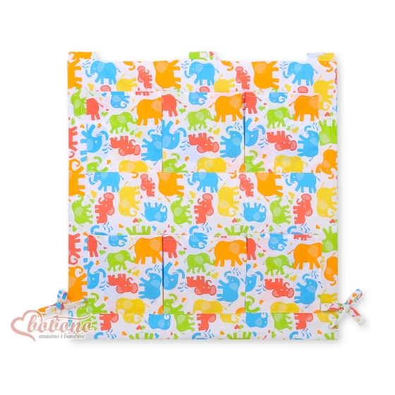 Cot tidy- colored Elephants