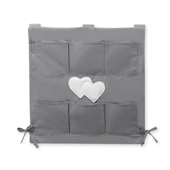 Cot tidy- Hanging hearts anthracite