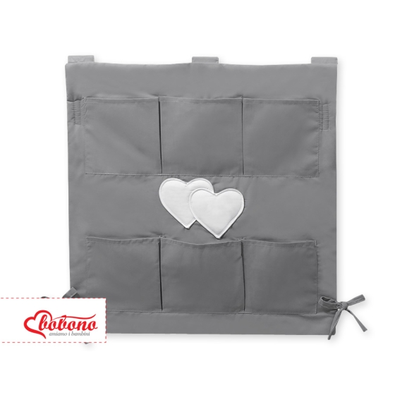 Cot tidy- Hanging hearts anthracite