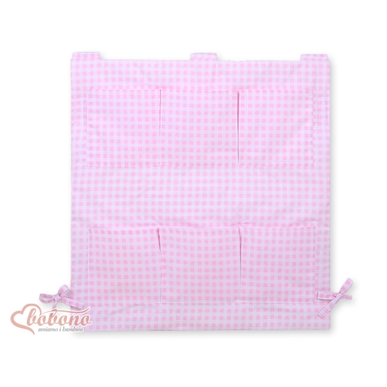 Cot tidy- pink checkered