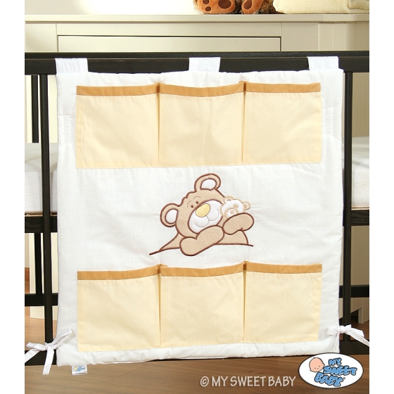 Cot tidy- Teddy Bear Barnaba cream