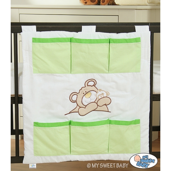 Cot tidy- Teddy Bear Barnaba green