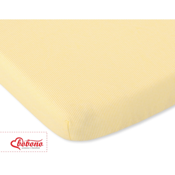 Cotton Baby Cot Sheet 140x70cm yellow stripes