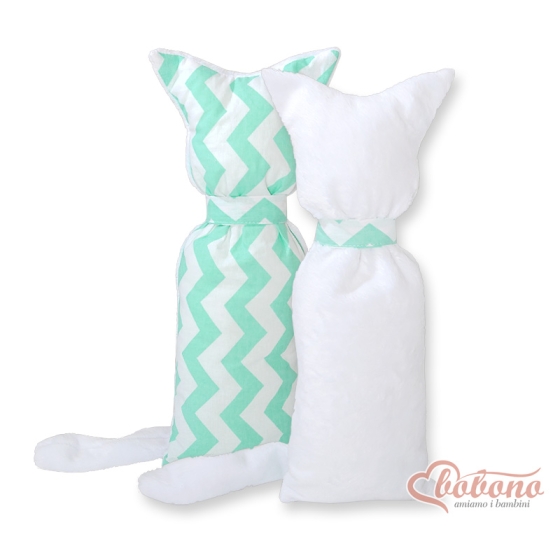 Cuddly cat double-sided- Chevron mint