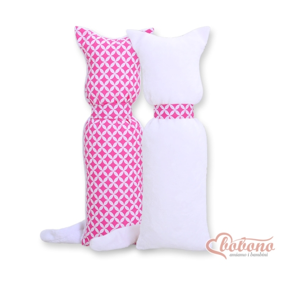 Cuddly cat double-sided- pink flowers