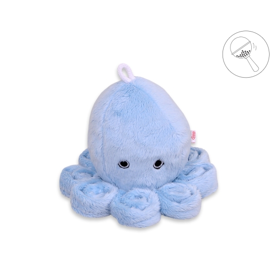 Cuddly octopus with rattle - blue