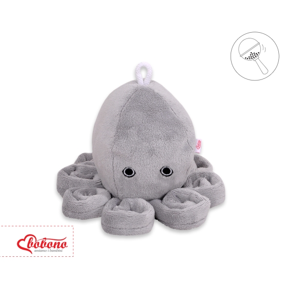Cuddly octopus with rattle - gray