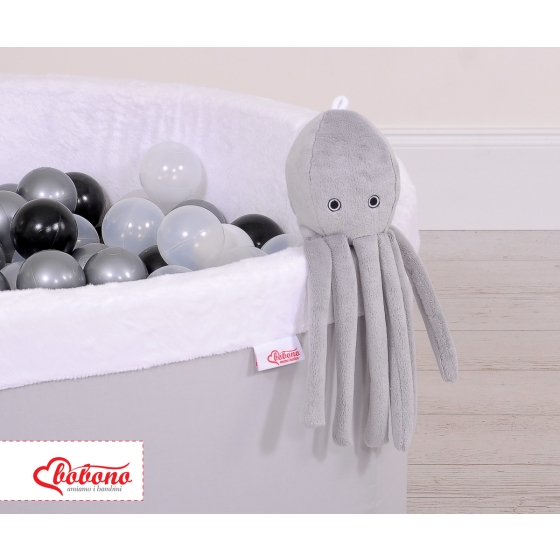 Cuddly octopus with rattle - gray