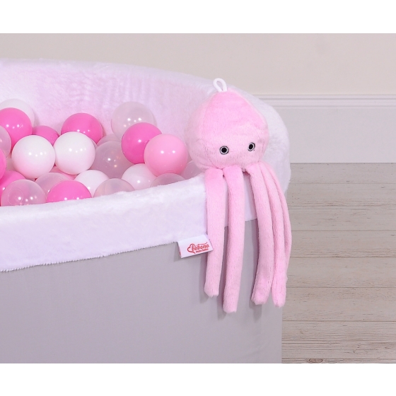 Cuddly octopus with rattle - pink