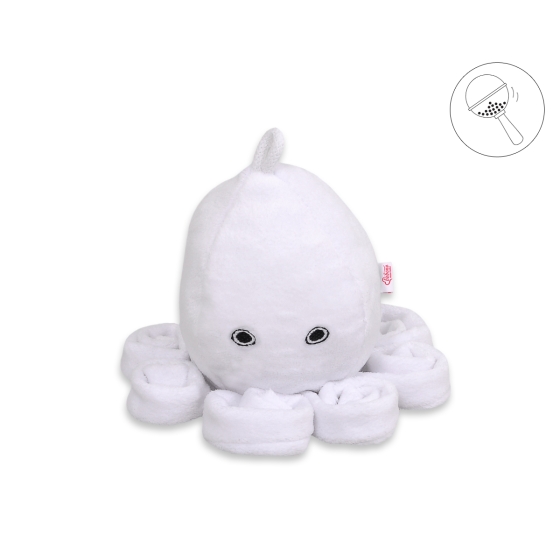 Cuddly octopus with rattle - white