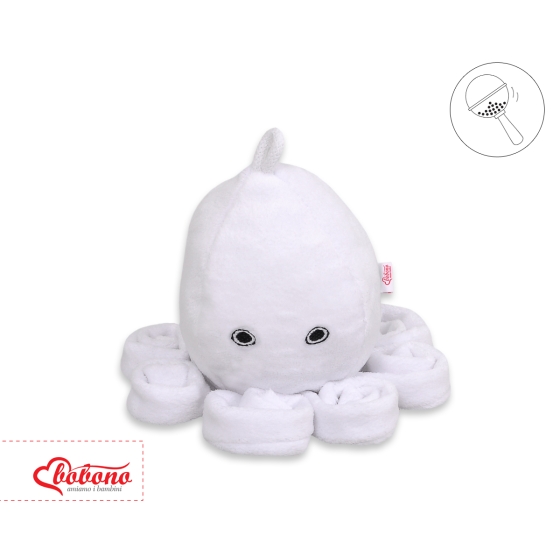 Cuddly octopus with rattle - white