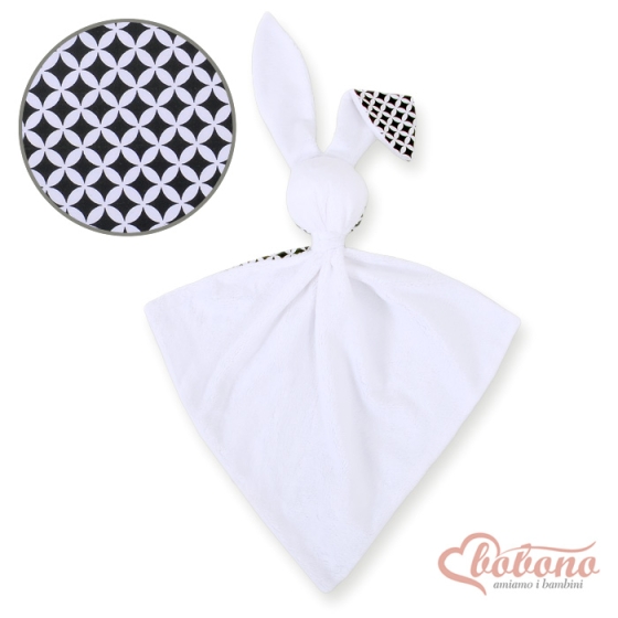Cuddly rabbit double-sided- black flowers