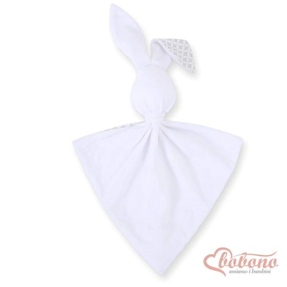 Cuddly rabbit double-sided- Gray flowers