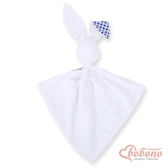 Cuddly rabbit double-sided- navy blue flowers