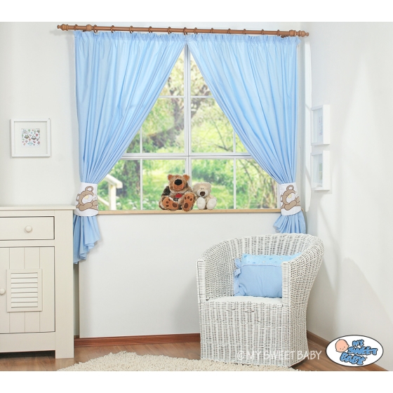 Curtains for baby room- Teddy Bear Baranaba blue
