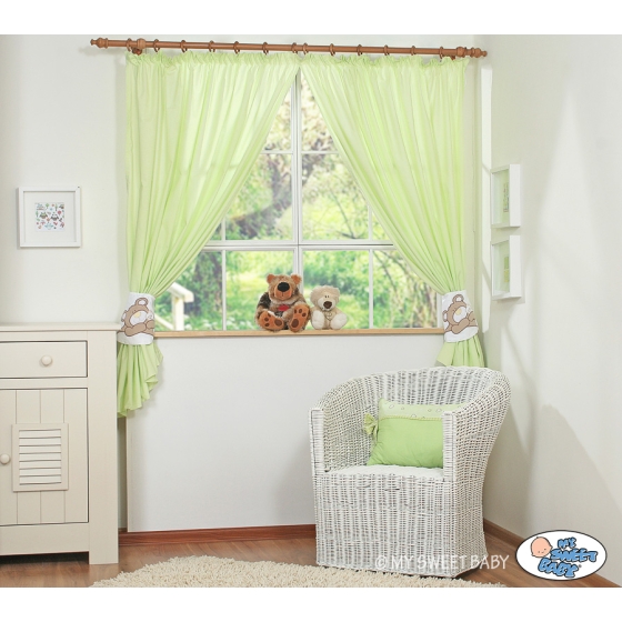Curtains for baby room- Teddy Bear Baranaba green
