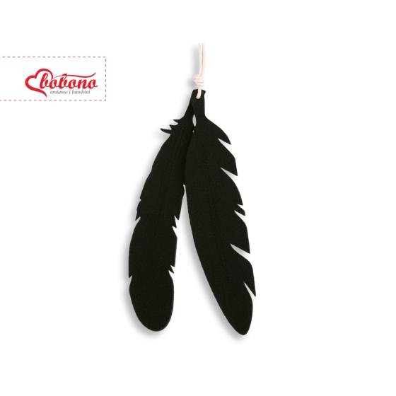 Decorative felt feathers 2pcs - black