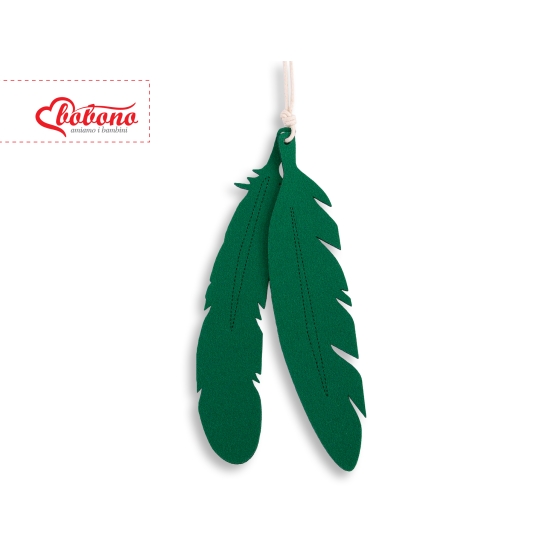 Decorative felt feathers 2pcs - green