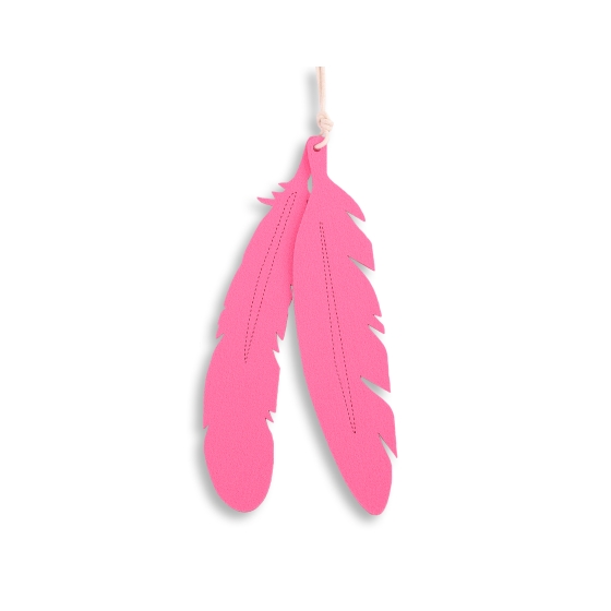 Decorative felt feathers 2pcs - pink