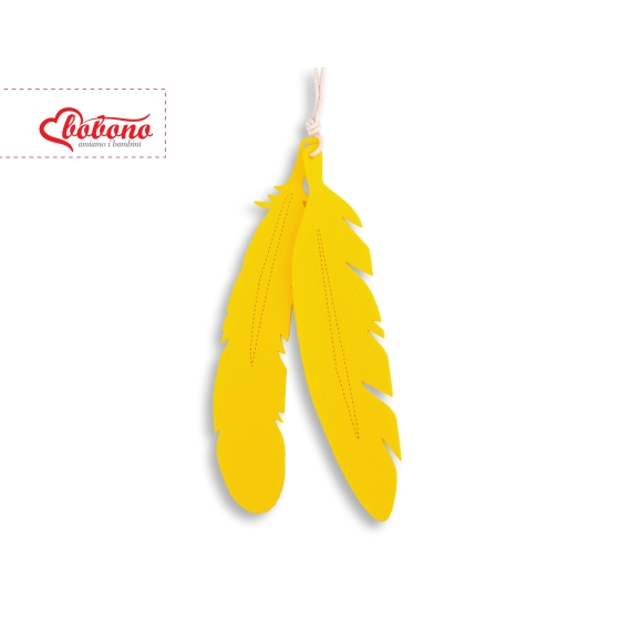 Decorative felt feathers 2pcs - yellow
