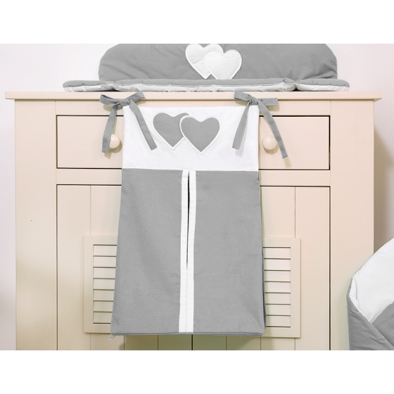 Diaper bag- Hanging hearts anthracite