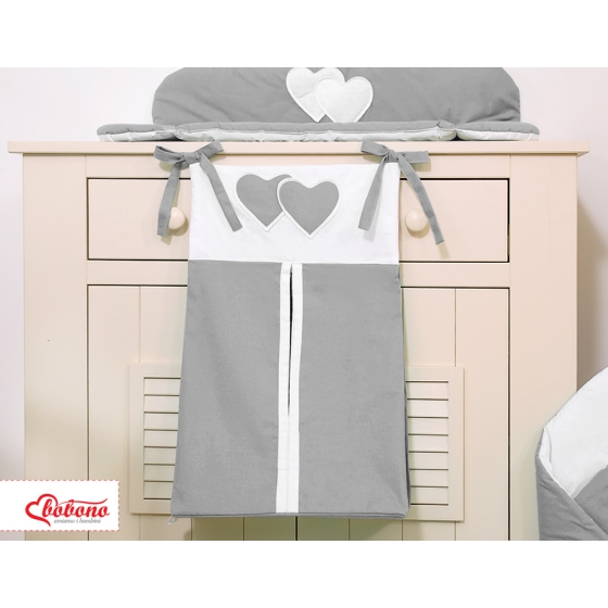 Diaper bag- Hanging hearts anthracite